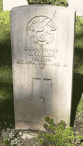 headstone for George Collier, courtesy Peter Green