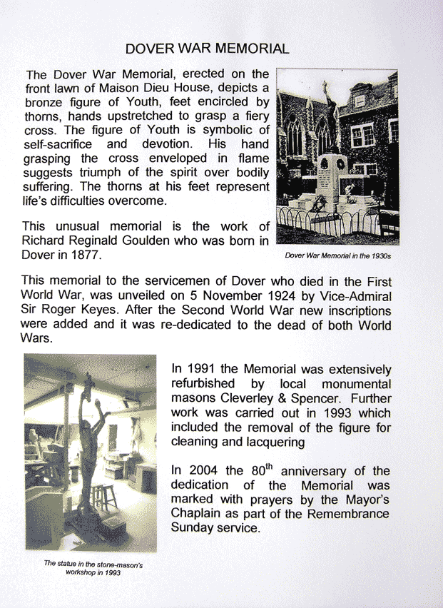 information panel about the memorial